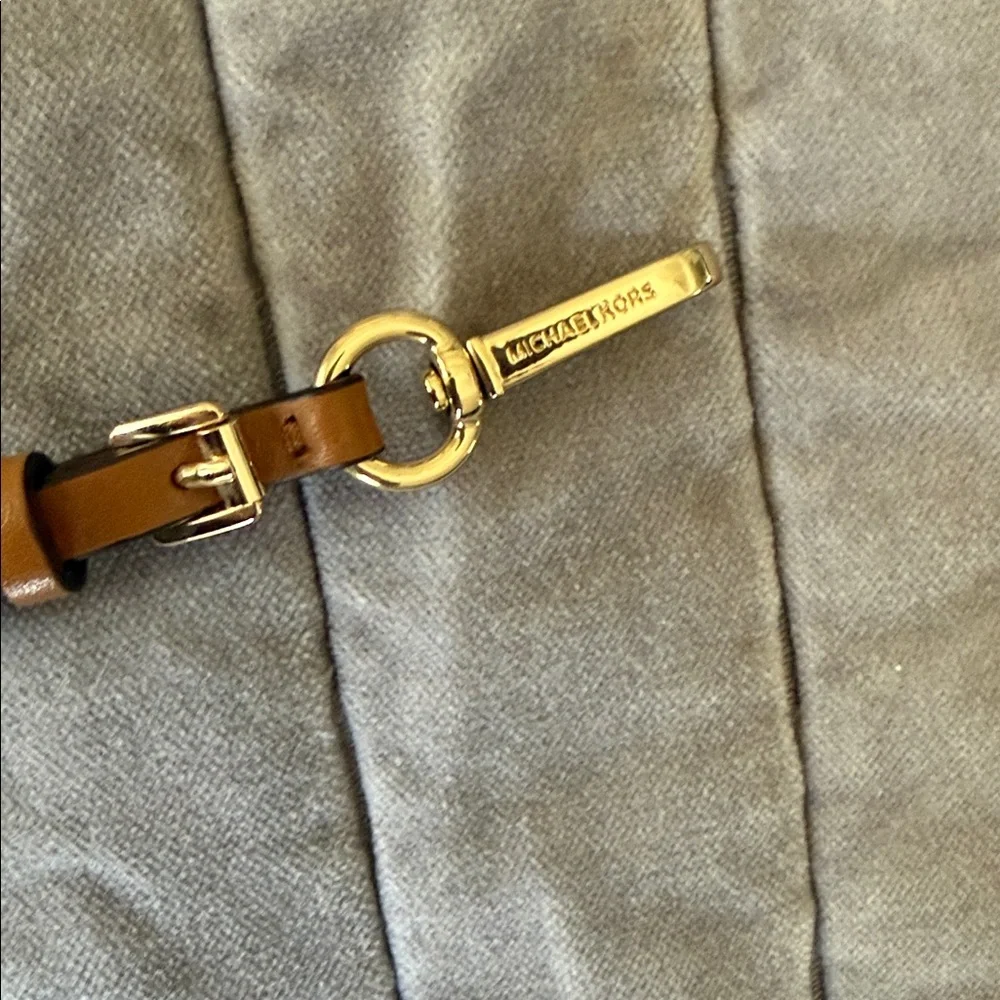 Michael Kors Tan and Gold Key Holder or Purse Fob New